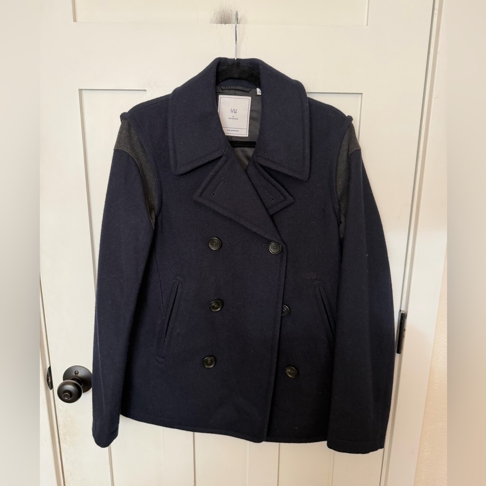 Jun Takahashi X Uniqlo Undercover Double Breasted Coat Blue Wool Blend XS - Picture 3 of 9